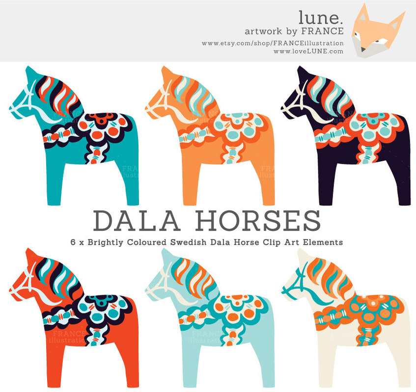 Bright Dala Horses